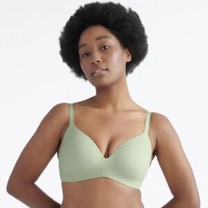 Knix WingWoman Contour Bra V-neck misty green size 8 wireless 40E 40DD 42DD 42D